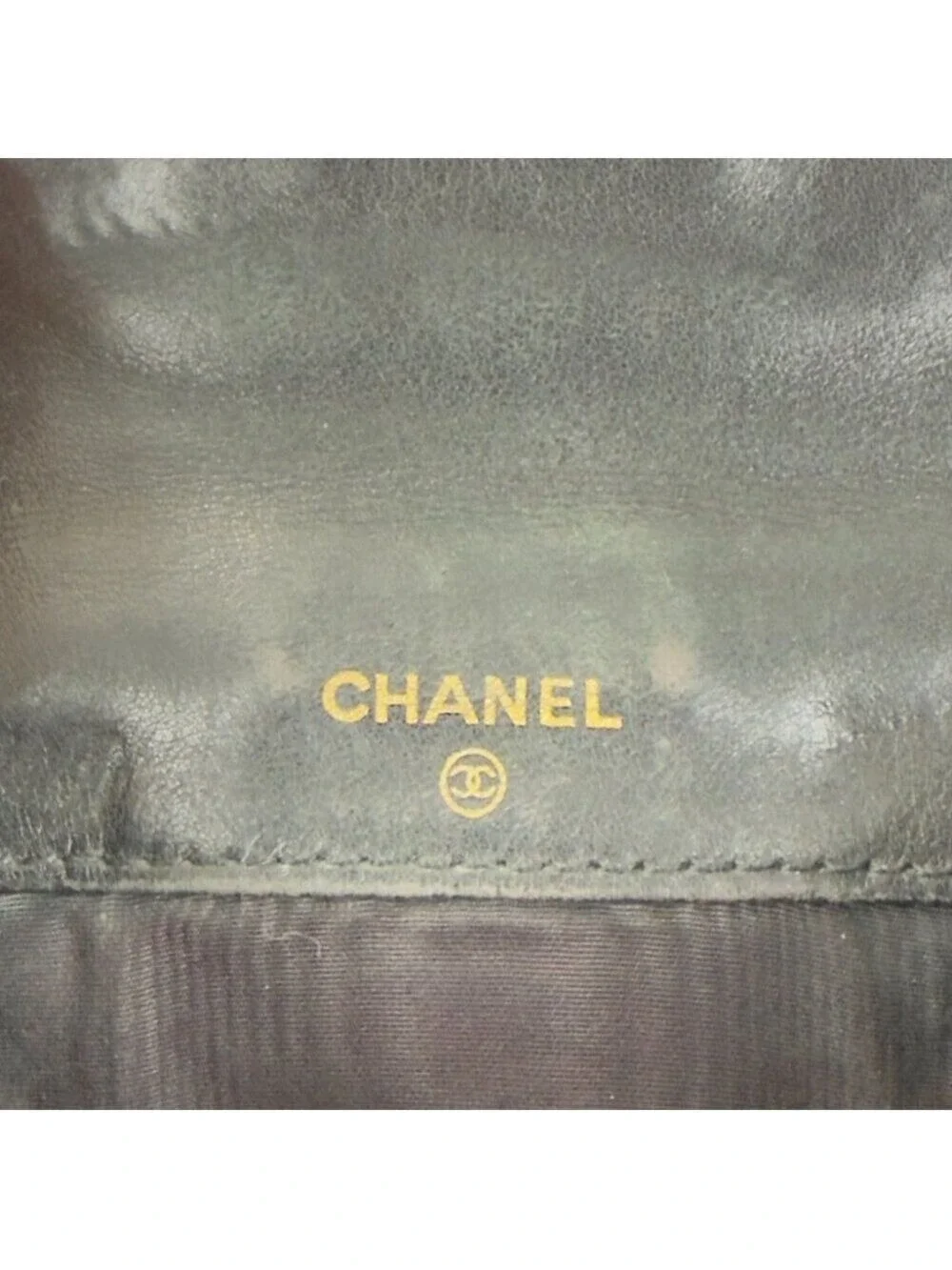Chanel CC Logo Grained Calfskin Leather Bifold Black Wallet Embroidered